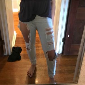 distressed boyfriend jeans